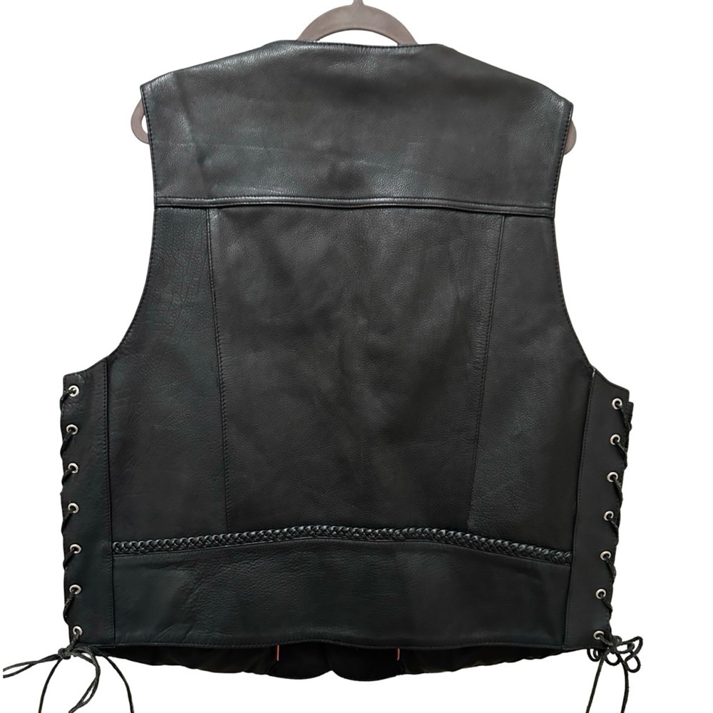 First Classics Black Leather Motorcycle Vest – XL - Picture 9 of 16